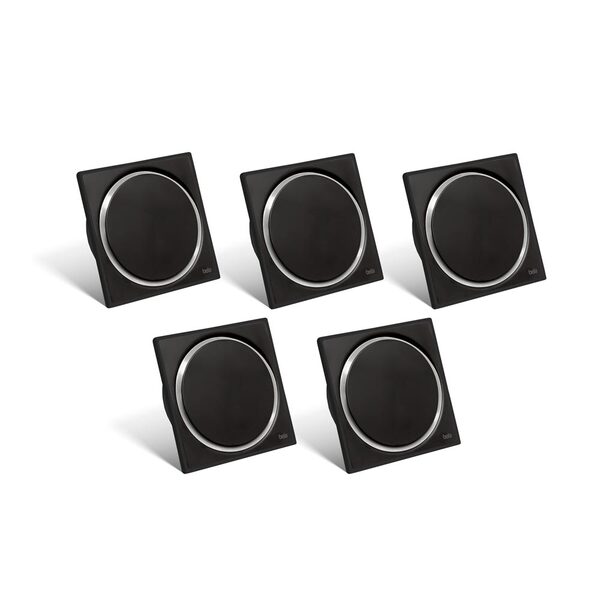 Kit 05 - Ralo Click Inox Preto 10x10 Cm + Porta Grelha Preto