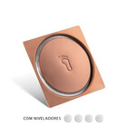 Kit 05 - Ralo Click Inox Rosé Gold 10x10 Cm + Porta Grelha