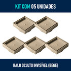 Kit 05 - Ralo Oculto Invisível 10x10 Cm Com Tela (bege)