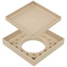 Kit 05 - Ralo Oculto Invisível De Embutir Quadrado (Bege)