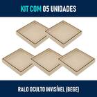Kit 05 - Ralo Oculto Invisível De Embutir Quadrado (Bege)