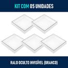 Kit 05 - Ralo Oculto Invisível De Embutir Quadrado (Branco)