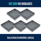 Kit 05 - Ralo Oculto Invisível De Embutir Quadrado (Cinza)