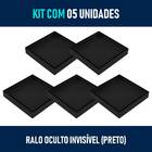 Kit 05 - Ralo Oculto Invisível De Embutir Quadrado (preto)