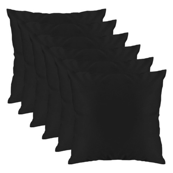 Kit 06 Almofadas Decorativas Para Sala E Quarto Suede Preto -