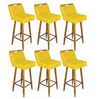 Kit 06 Banqueta Alta Amarelo