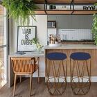 Kit 06 Banqueta Alta Aramado Liz Azul Marinho