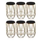 Kit 06 Banqueta Alta Aramado Liz Base Dourado Preto