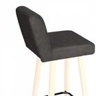 Kit 06 Banqueta Alta Branco Botão Preto Cinza