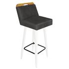 Kit 06 Banqueta Alta Branco Cinza