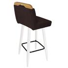 Kit 06 Banqueta Alta Branco Marrom