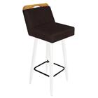 Kit 06 Banqueta Alta Branco Marrom