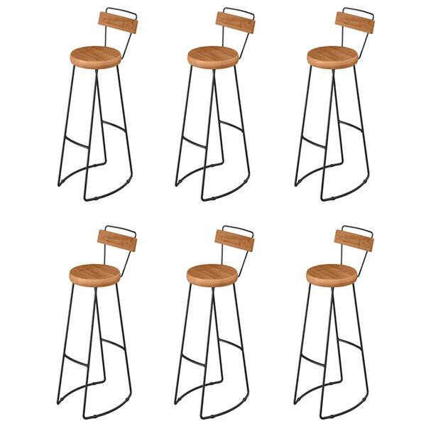 Kit 06 Banqueta Alta Com Encosto Aurum Cozinha Sala Jantar Dh