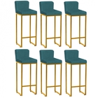 Kit 06 Banqueta Alta Com Encosto Lucca Industrial Cozinha Bal