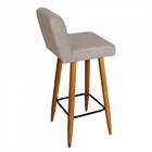 Kit 06 Banqueta Alta Com Lana Botão Bege