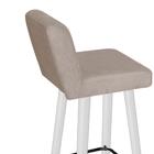 Kit 06 Banqueta Alta Com Lana Branco Bege