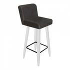 Kit 06 Banqueta Alta Com Lana Branco Cinza