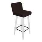 Kit 06 Banqueta Alta Com Lana Branco Marrom