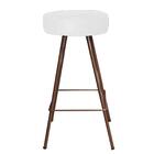 Kit 06 Banqueta Alta Laisa Bronze Corino Branco