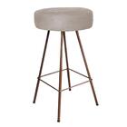 Kit 06 Banqueta Alta Laisa Bronze Suede Bege