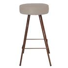 Kit 06 Banqueta Alta Laisa Bronze Suede Bege