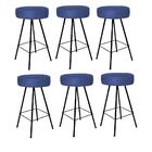 Kit 06 Banqueta Alta Laisa Preto Suede Azul Marinho