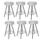 Kit 06 Banqueta Alta Laisa Preto Suede Cinza