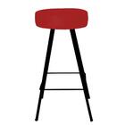 Kit 06 Banqueta Alta Laisa Preto Suede Vermelho