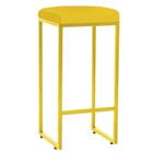 Kit 06 Banqueta Alta Lara Ferro Dourado Amarelo