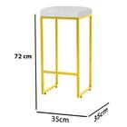 Kit 06 Banqueta Alta Lara Ferro Dourado Branco