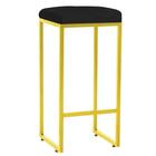 Kit 06 Banqueta Alta Lara Ferro Dourado Preto