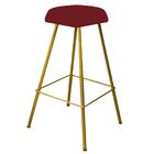 Kit 06 Banqueta Alta Lari Dourado Vermelho