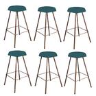 Kit 06 Banqueta Alta Lari Eiffel Bronze Azul Turquesa