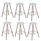 Kit 06 Banqueta Alta Lari Eiffel Bronze Branco