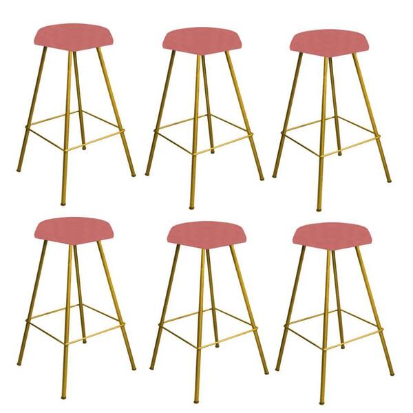 Kit 06 Banqueta Alta Lari Eiffel Dourado Rose Gold