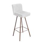 Kit 06 Banqueta Alta Lexi Bronze Corino Branco