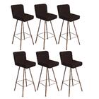 Kit 06 Banqueta Alta Lexi Bronze Corino Marrom