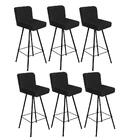 Kit 06 Banqueta Alta Lexi Preto Suede Preto