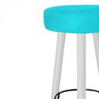Kit 06 Banqueta Alta Lia Branco Azul Turquesa