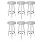 Kit 06 Banqueta Alta Lia Branco Branco