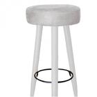 Kit 06 Banqueta Alta Lia Branco Cinza