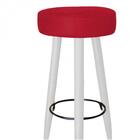 Kit 06 Banqueta Alta Lia Branco Vermelho