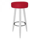 Kit 06 Banqueta Alta Lia Branco Vermelho