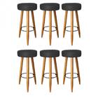 Kit 06 Banqueta Alta Lia Preto