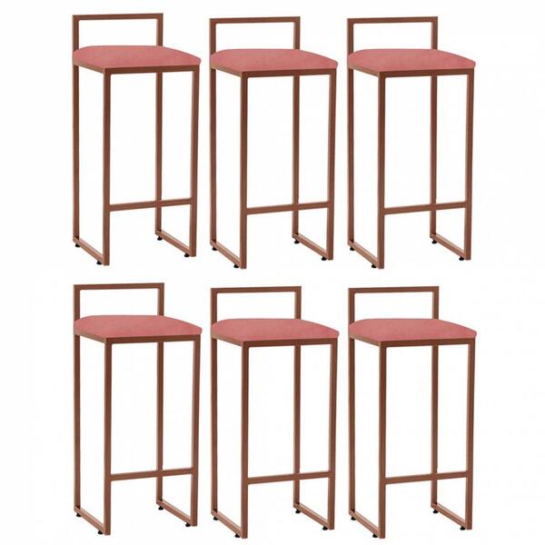 Kit 06 Banqueta Alta Lina Bronze Rose Gold