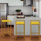 Kit 06 Banqueta Alta Lina Dourado Amarelo