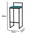 Kit 06 Banqueta Alta Lina Preto Azul Turquesa