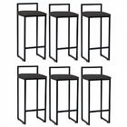 Kit 06 Banqueta Alta Lina Preto Cinza