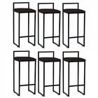 Kit 06 Banqueta Alta Lina Preto Marrom