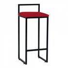 Kit 06 Banqueta Alta Lina Preto Vermelho